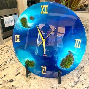 Resin art Wood Clock